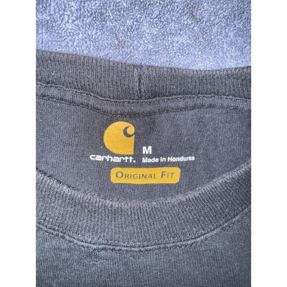 Carhartt T Shirt Mens Medium Black Loose Fit Crew Neck Pullover Short Sleeve K87 - Picture 3 of 6